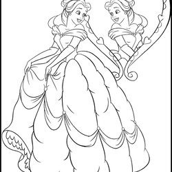 Admirable Disney Princess Belle Coloring Pages Minister Beast Beauty La Drawing Sheets Print Colouring Castle