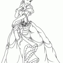 Magnificent Belle Disney Princess Colouring Pages Clip Art Library Coloring
