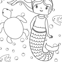 Superlative Mermaid Coloring Pages Simple Sheets Mermaids Kid Enjoyable
