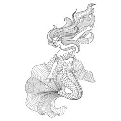 Free Printable Mermaid Coloring Pages For Kids Art Hearty Detailed Fantasy Advanced Beautiful Animal Little