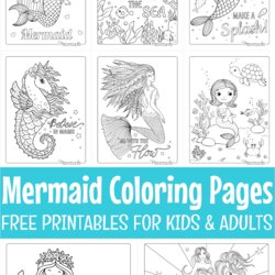 Sublime Mermaid Coloring Pages Free Printable Montage