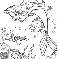 High Quality Free Printable Little Mermaid Coloring Pages