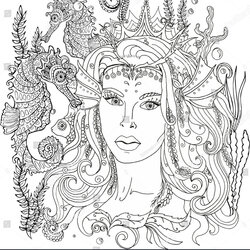 Supreme Realistic Coloring Pages For Adults At Free Mermaid Real Adult Prayer Princess Printable Color