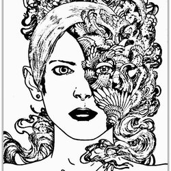 Realistic Coloring Pages For Adults At Free Adult People Women Printable Faces Book Color Drawing Woman Kids