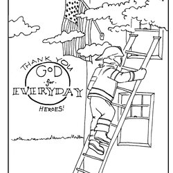 Super Firefighter Coloring Pages For Preschoolers At Free Download Fire Fireman Safety Thank Drawing Kids