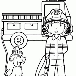 Admirable Firefighter Coloring Page Free Printable Pages For Kids Dog And