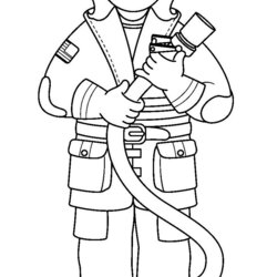 Magnificent Firefighter Coloring Pages For Adults Fireman Firefighters Helpers Extinguishers