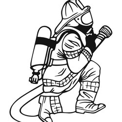 Splendid Firefighter Coloring Pages Free Printable For Kids Dog Female Cartoon Page