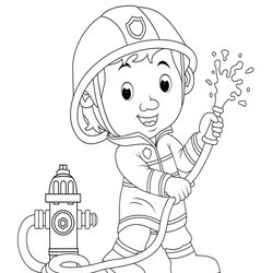 Exceptional Firefighter Coloring Pages The Daily Page