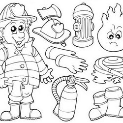 Cool Firefighter Coloring Pages Teaching About The Fire Safety Equipment