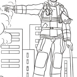 Marvelous Great Picture Of Firefighter Coloring Pages Printable Professions Template Female Fire Drawing