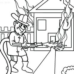 Printable Firefighter Coloring Pages At Free Download Fireman