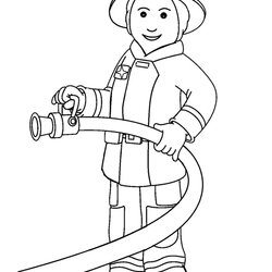Fine Coloring Pages Firefighter