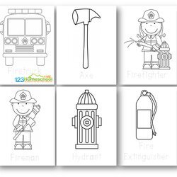 Excellent Free Firefighter Coloring Pages Sheets Preschoolers Page