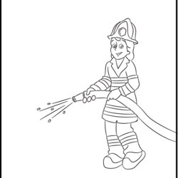 Terrific Free Printable Firefighter Coloring Pages For Kids Female Template Popular