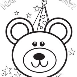 Wonderful Free Printable Happy Birthday Coloring Pages For Kids Bear Color Colour Print Boys Disney Grandpa