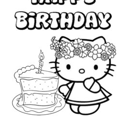 Peerless Happy Birthday Coloring Pages Printable Hello Kitty