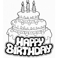 Best Happy Birthday Coloring Pages Images On Kids Printable Free