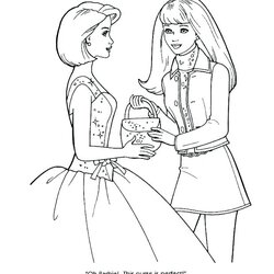 Perfect Barbie Fashion Coloring Pages At Free Download Model Color