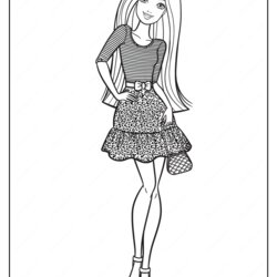 Admirable Printable Barbie Coloring Pages