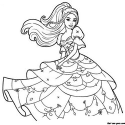 Superb Barbie Coloring Pages Fashion Home Popular