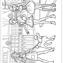 Splendid Barbie Fashion Coloring Pages For Kids Close Print