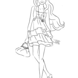 Spiffing Fashion Barbie Coloring Pages For Girls