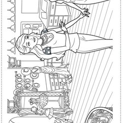 Marvelous Barbie Fashion Coloring Pages For Kids Close Print