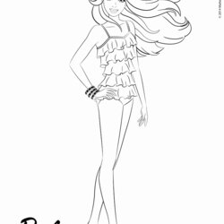 Smashing Barbie Coloring Pages Fashion Home Colouring Printable Summer Library Popular Swimsuit Barbies