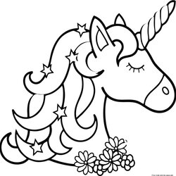 High Quality Print Out Unicorn Coloring Pages Free Kids