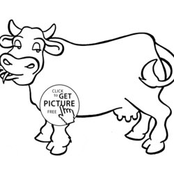 Great Cow Coloring Pages Free Printable Home Kids Cartoon Cattle Sheets Animal Colouring Drawing Color Nice