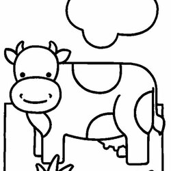 High Quality Free Easy To Print Cow Coloring Pages Simple