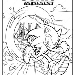 Sterling Sonic Coloring Page Printable The Hedgehog Pages