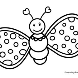 Butterfly Coloring Pages Black White Free Page Cute Kids