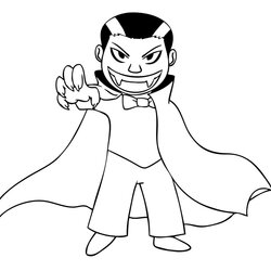 Outstanding Free Printable Vampire Coloring Pages For Kids Cartoon Drawing Dracula Step Halloween Draw