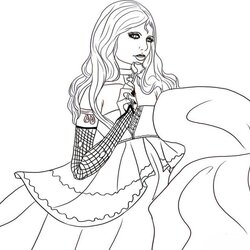 Admirable Free Vampire Coloring Pages To Print Girl Girls Goth Printable Vampires Drawing Princess Female