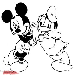 Very Good Baby Mickey And Friends Coloring Pages At Free Mouse Drawing Donald Minnie Duck Disney Original