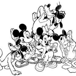 Free Coloring Page Mickey Mouse And Friends Quality Home Clubhouse Pages Printable Minnie Sheets High Kids