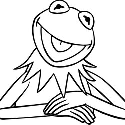 Splendid The Coloring Pages At Free Printable Kermit Frog Drawing Draw Line Color Cartoon Easy Colouring