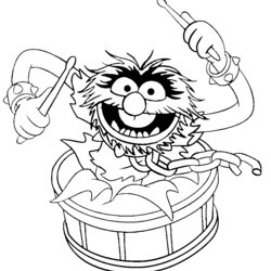 Champion The Coloring Pages Muppet Animal Christmas Drawing Show Babies Printable Drum Sheets Drumming Kids
