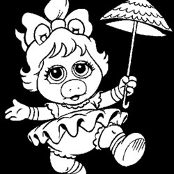 Superior Coloring Pages Free And Printable Babies Muppet Piggy Mrs Drawings Baby Kids Miss Adults Movie