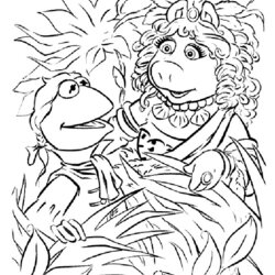 Kids Fun Coloring Pages Of Muppet Show Printable Wanted Most Piggy Miss Kermit