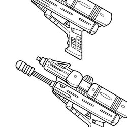 Gun Coloring Pages Books Free And Printable Nerf Water Sketch Guns Color Pistol Categories Similar Military