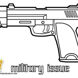 Supreme Printable Pistol Coloring Pages Army Picture Military Print Color Adults Book Gun Guns Drawing Kids