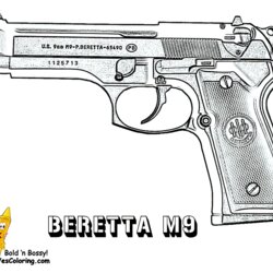 Fine Gun Coloring Pages Tattoo Sketches Drawings Art Pistol Print Handgun Nerf Guns Printable Color Army