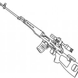 The Highest Quality Military Gun Coloring Pages At Free Printable Sniper Rifle Drawing Colouring Army Sheets