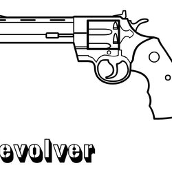 Worthy Top Printable Weapons Coloring Pages Online Gun Guns Color Pistol Revolver Print Handgun Army Boys