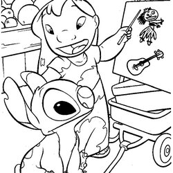 Exceptional Disney Coloring Pages To Print Lilo Stitch Source