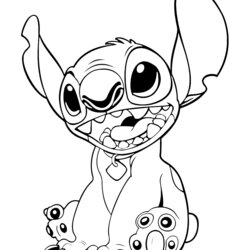 Spiffing Happy Stitch Coloring Page Free Printable Pages For Kids Lilo And