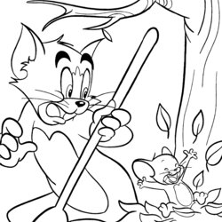 Fall Coloring Pages For Kindergarten Learning Printable Tom Jerry Autumn Colouring Cartoon Pile Leaves
